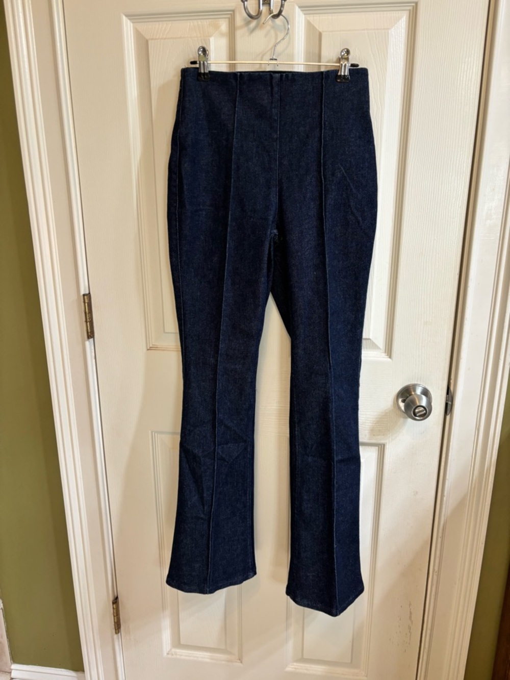 NWOT SPANX Dark Wash Blue Flare Jeans Wide Leg